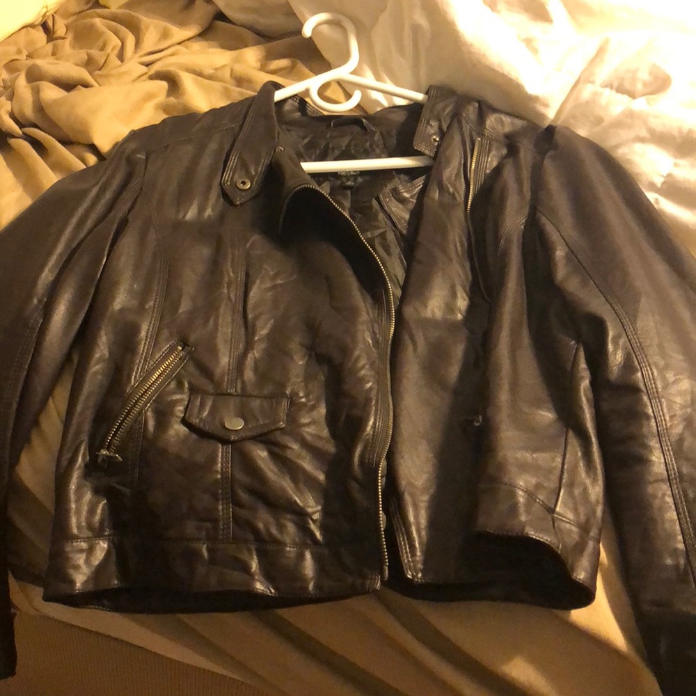 Brown leather jacket